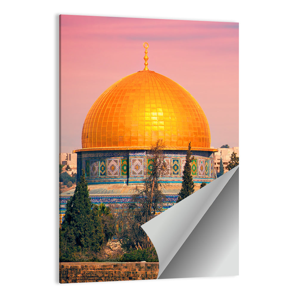 Dome of the Rock at Golden Hour Wall Art