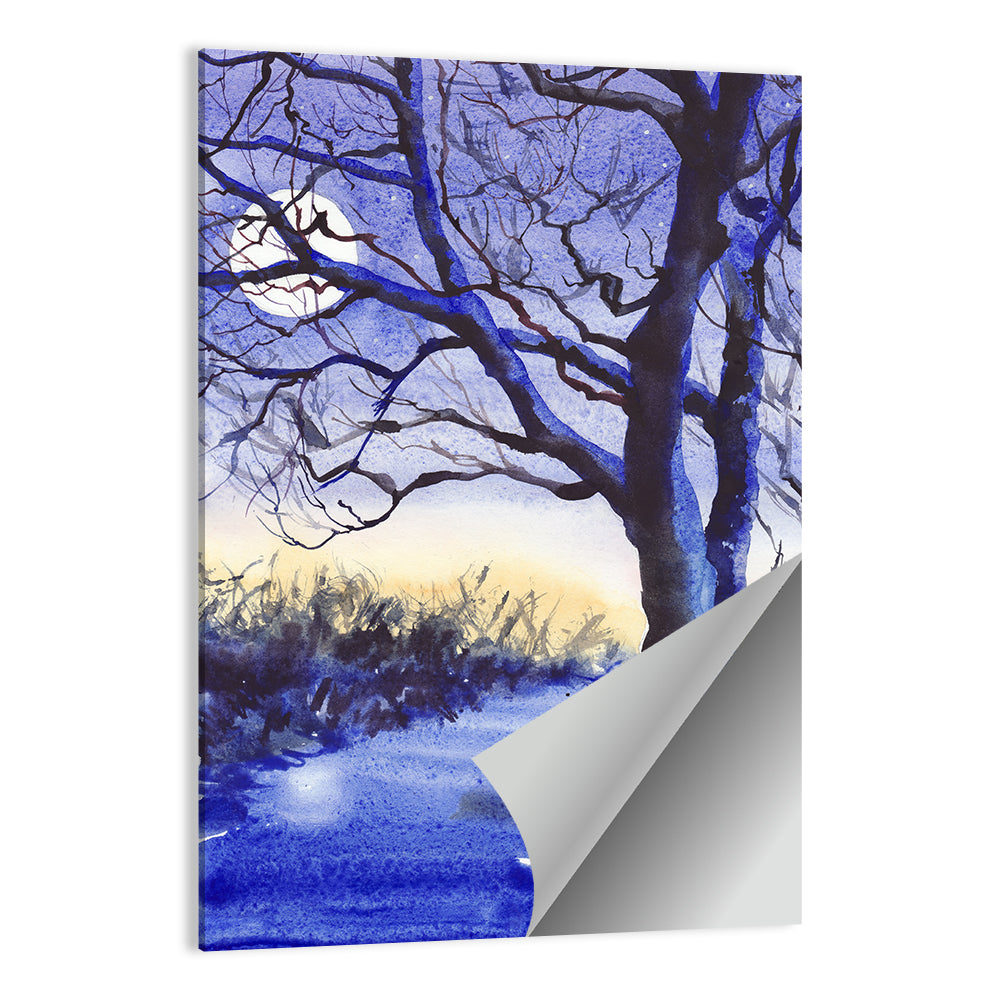 Winter Moonlit Field Wall Art