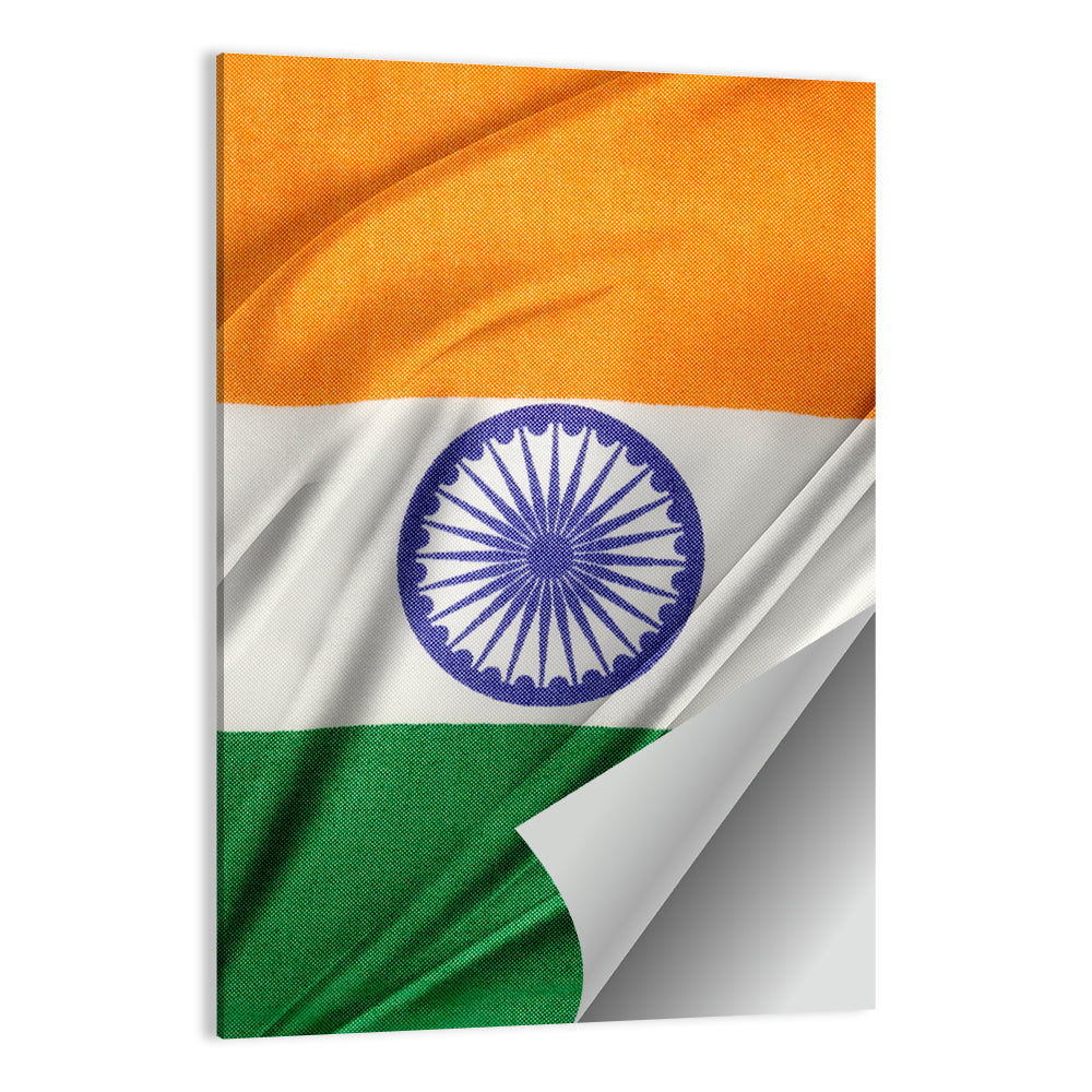 Indian Tricolor with Ashoka Chakra Wall Art