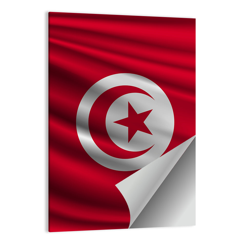 Tunisia Flag with Crescent and Star Wall Art