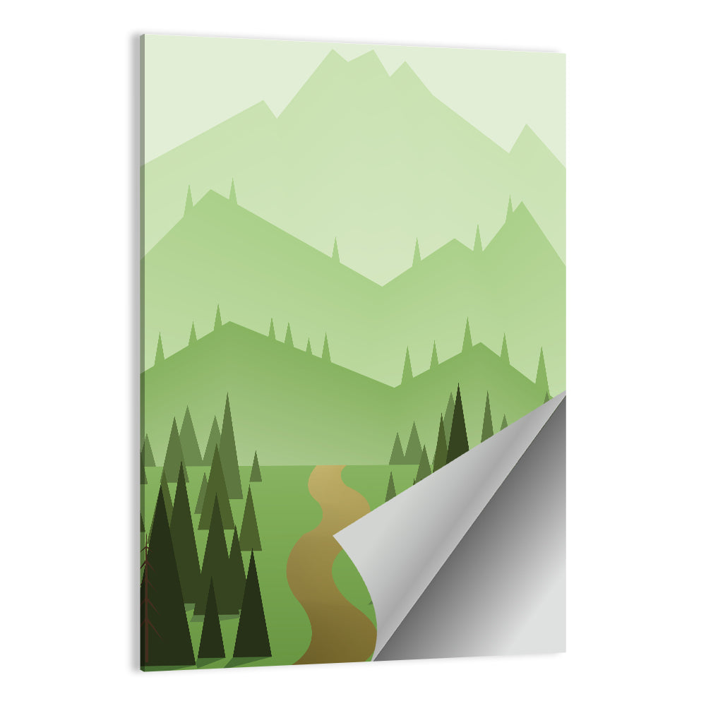 Winding Path Through Green Hills Wall Art