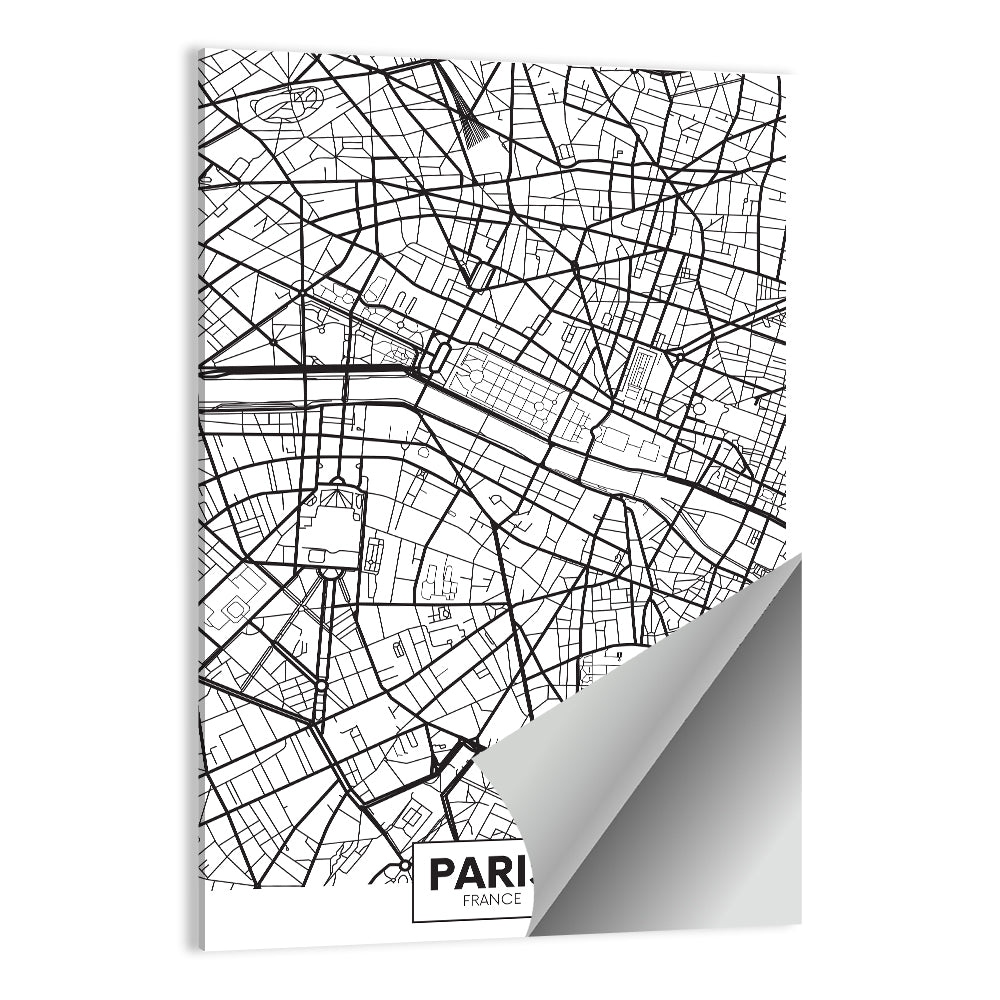 Paris City Map Wall Art