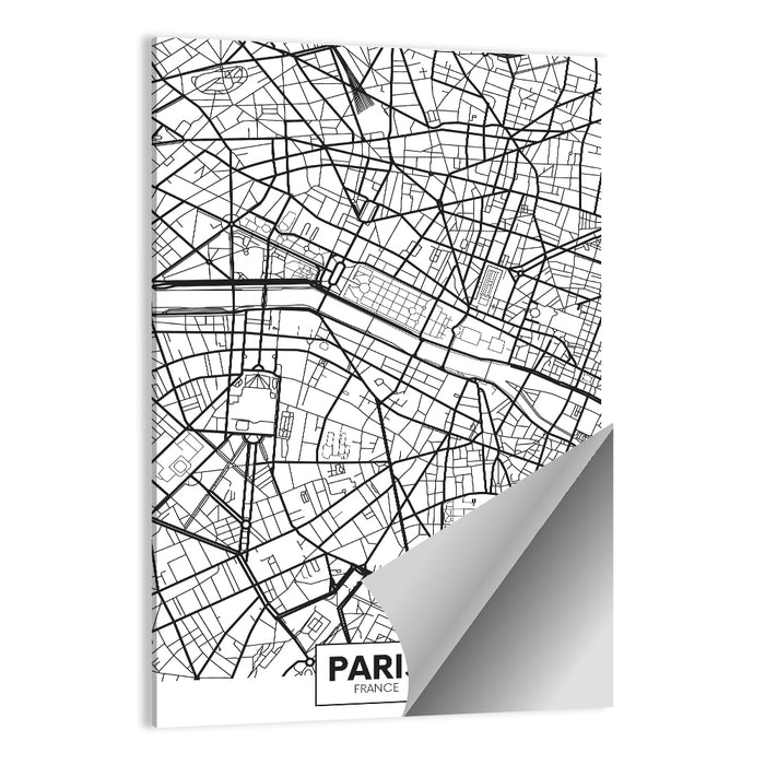 Paris City Map Wall Art as a poster print