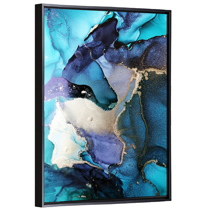 Luxury Fluid Abstract Wall Art as a framed canvas