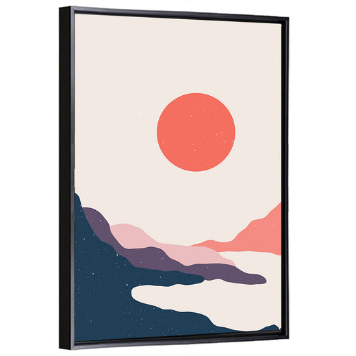 Boho Sunrise Over Mountains Wall Art