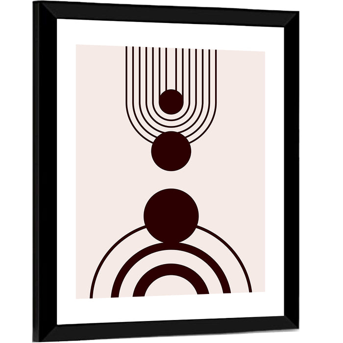 Concentric Boho Arches Wall Art as a framed print