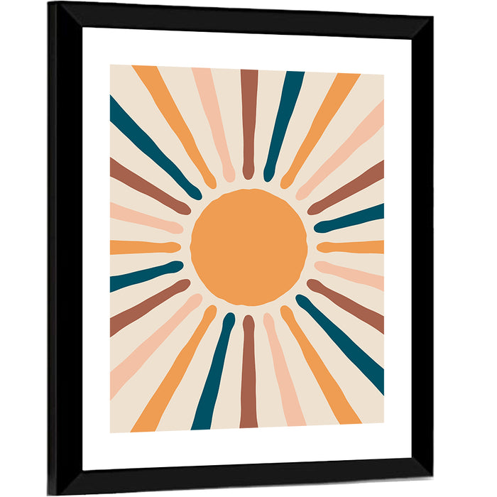 Sun Rays Abstract Wall Art as a framed print
