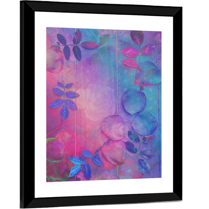 Dreamy Pink Rose Botanical Study Wall Art as a framed print