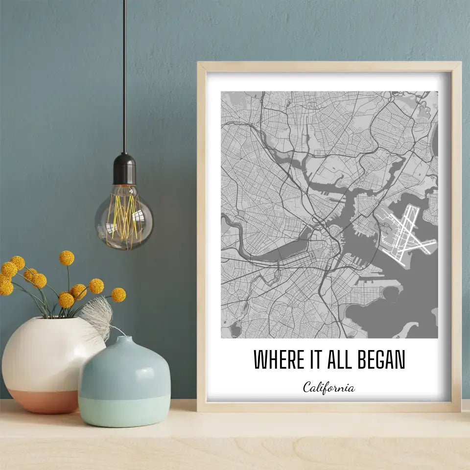 Where It All Began, San Francisco Canvas Wall Art, natural frame