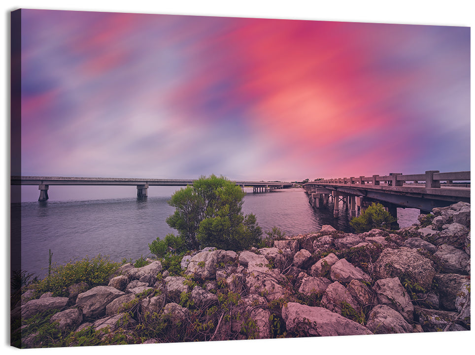 Amelia Island Sunset Bridge Wall Art, canvas print, landscape