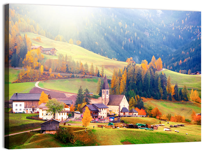 Santa Maddalena Golden Hour Wall Art as a canvas print