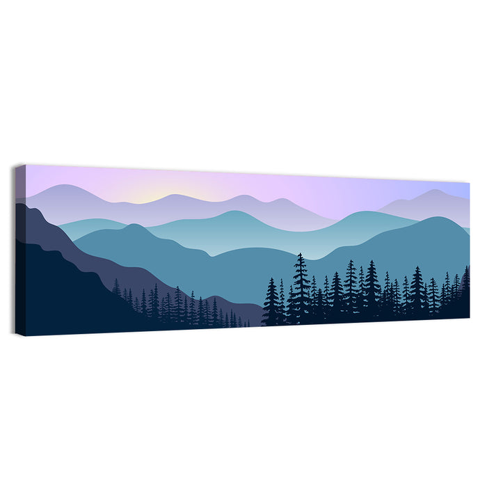 Purple Dawn Mountain Range Wall Art as a canvas print