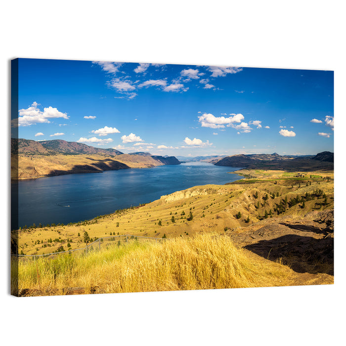 Golden Grass at Kamloops Lake Wall Art as a canvas print