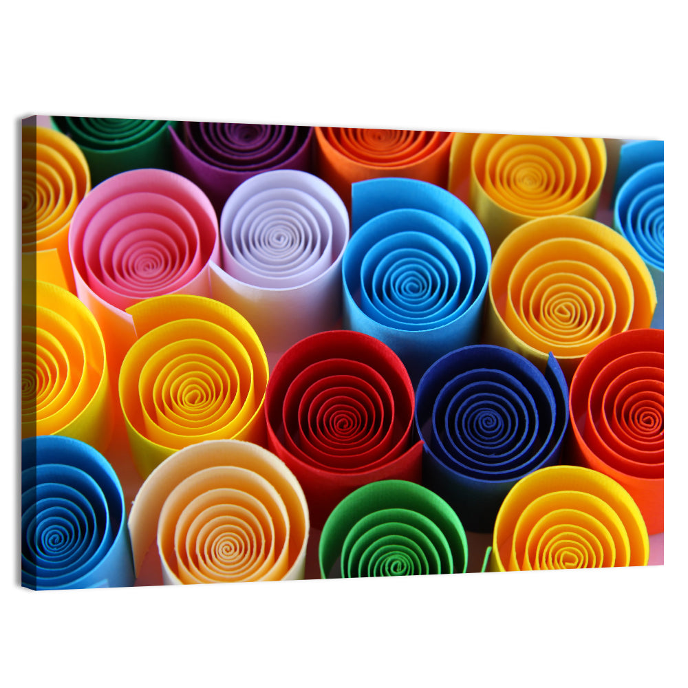 Quilled Color Spirals Wall Art, canvas print, landscape