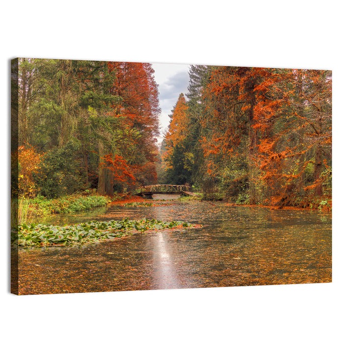 Simeria Arboretum Autumn Lake Wall Art as a canvas print