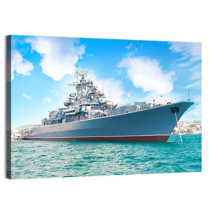 Navy Warship Hull Study Wall Art as a canvas print