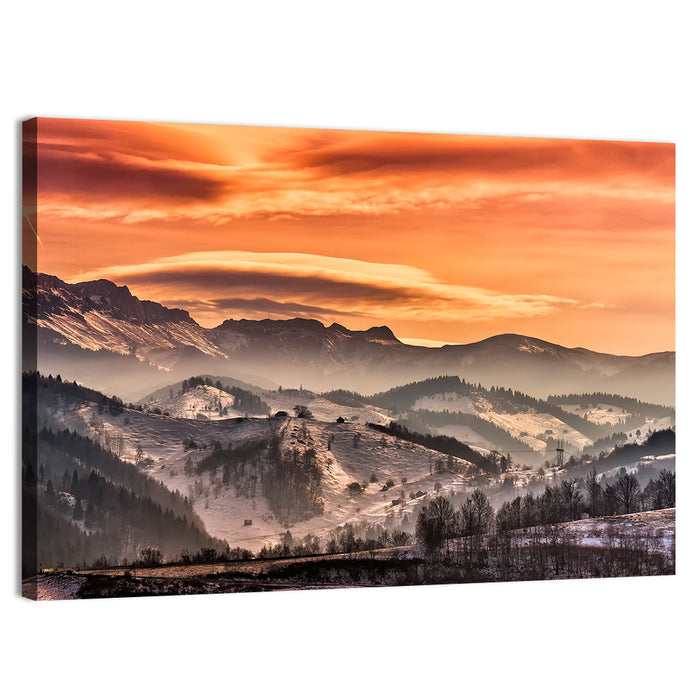 Pestera Mountain Sunrise Wall Art as a canvas print
