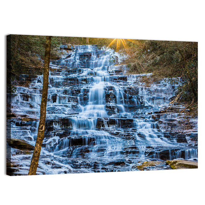 Minnehaha Falls Winter Cascade Wall Art as a canvas print