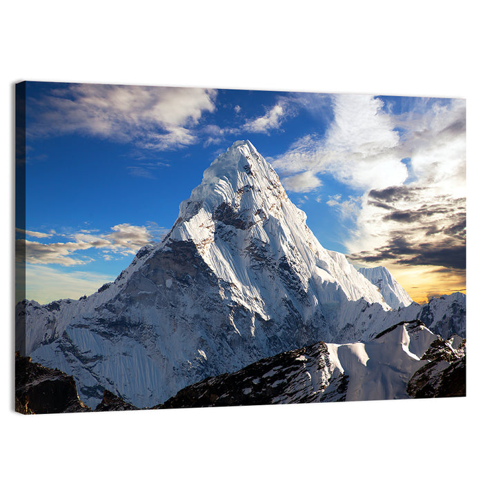 Ama Dablam at Golden Dusk Wall Art as a canvas print