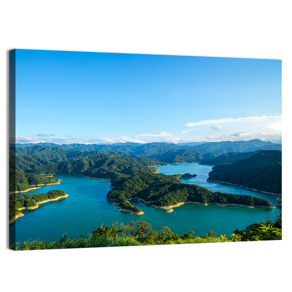 Emerald Qiandao Lake Wall Art, canvas print, landscape