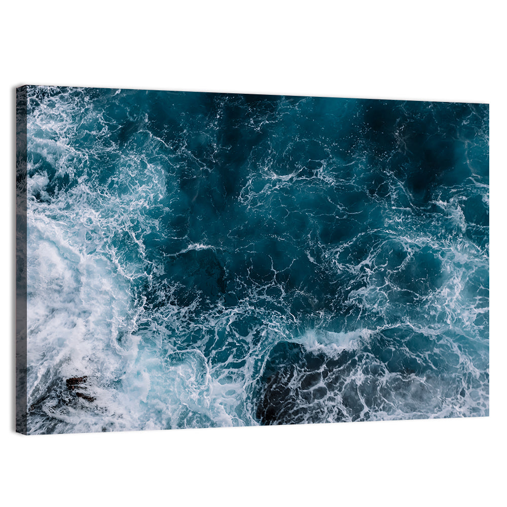 Aerial Swirling Ocean Waves Wall Art, canvas print, landscape