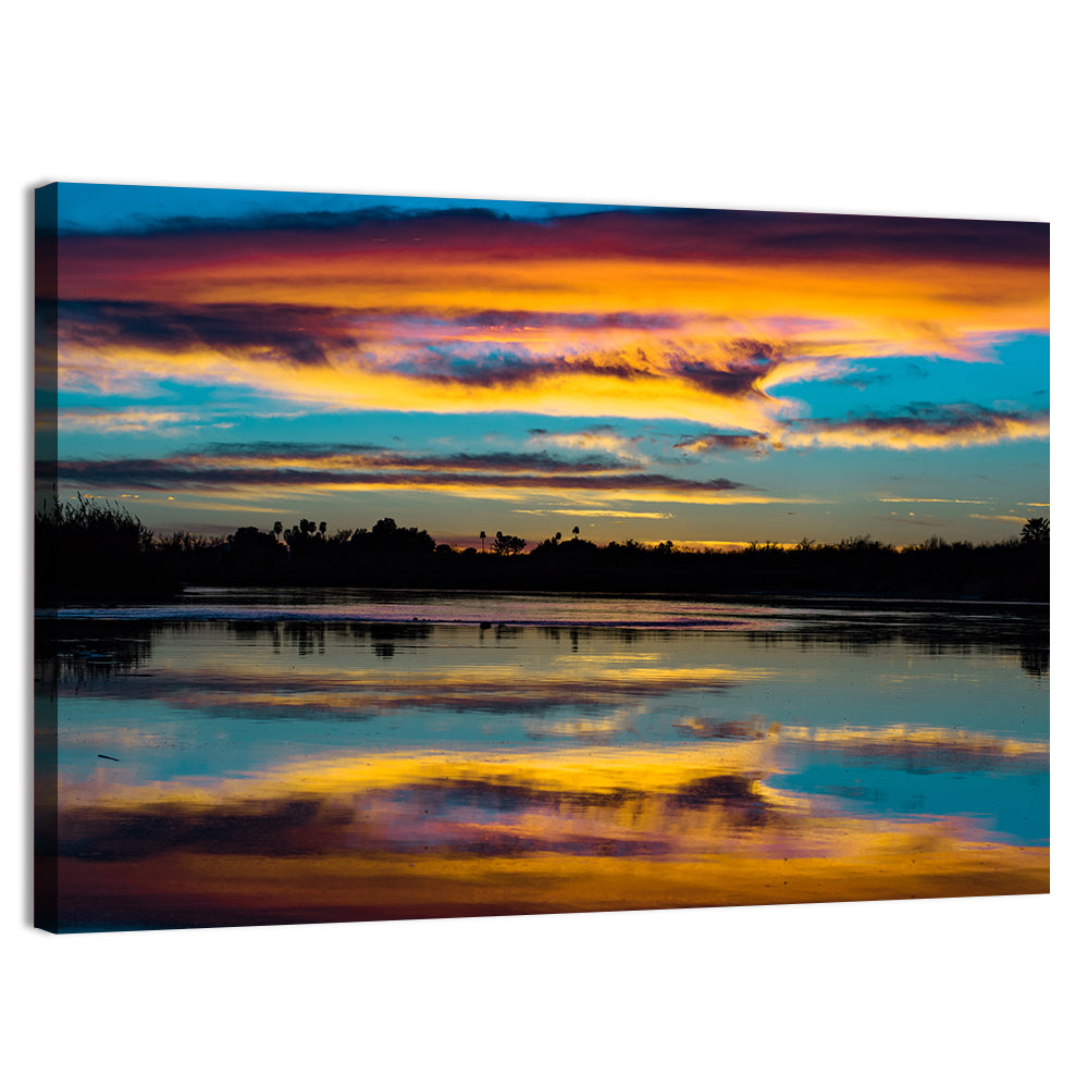 Colorado River Dusk Reflection Wall Art, canvas print, landscape