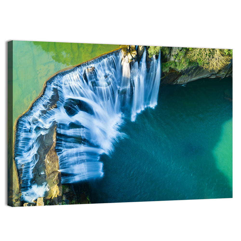 Shifen Waterfall Aerial Wall Art, canvas print, landscape