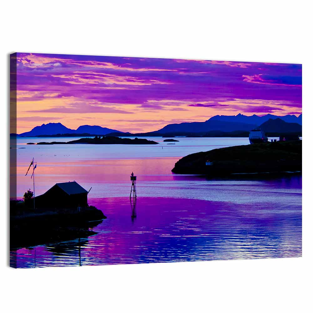 North Norway Summer Night Wall Art, canvas print, landscape