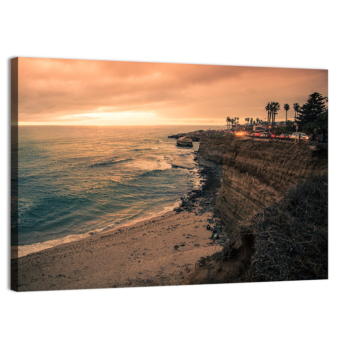 Point Loma Cliffs Wall Art as a canvas print