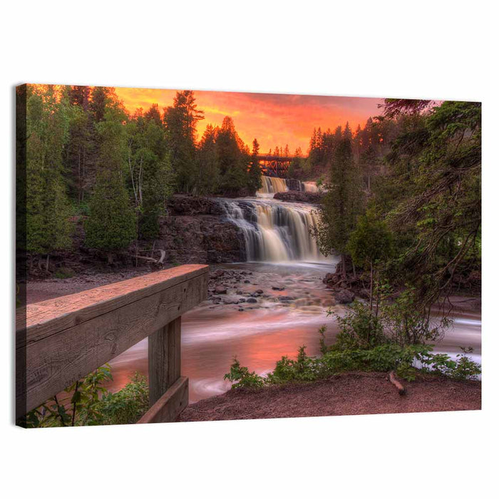 Gooseberry Falls Waterfall Wall Art as a canvas print