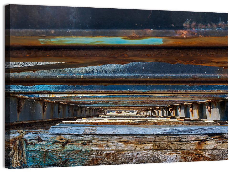 Weathered Dock Perspective Wall Art, canvas print, landscape