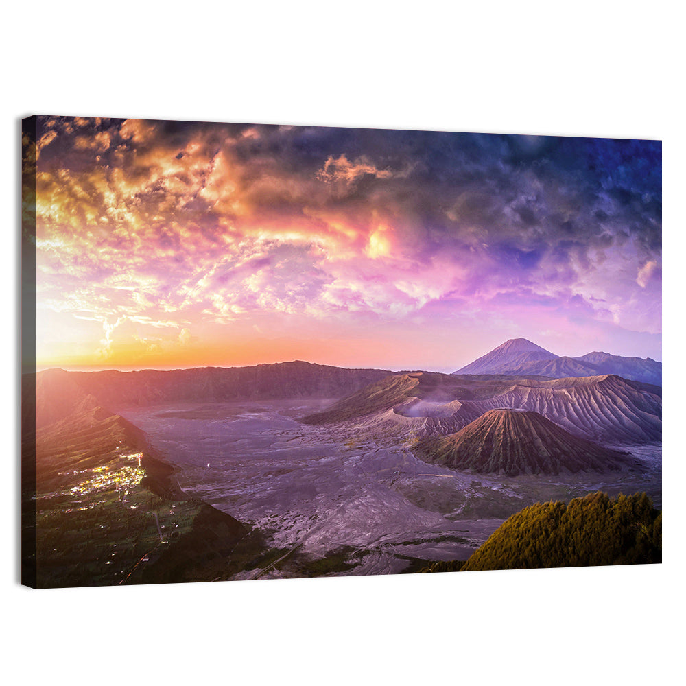 Mount Bromo Sunset View Wall Art, canvas print, landscape