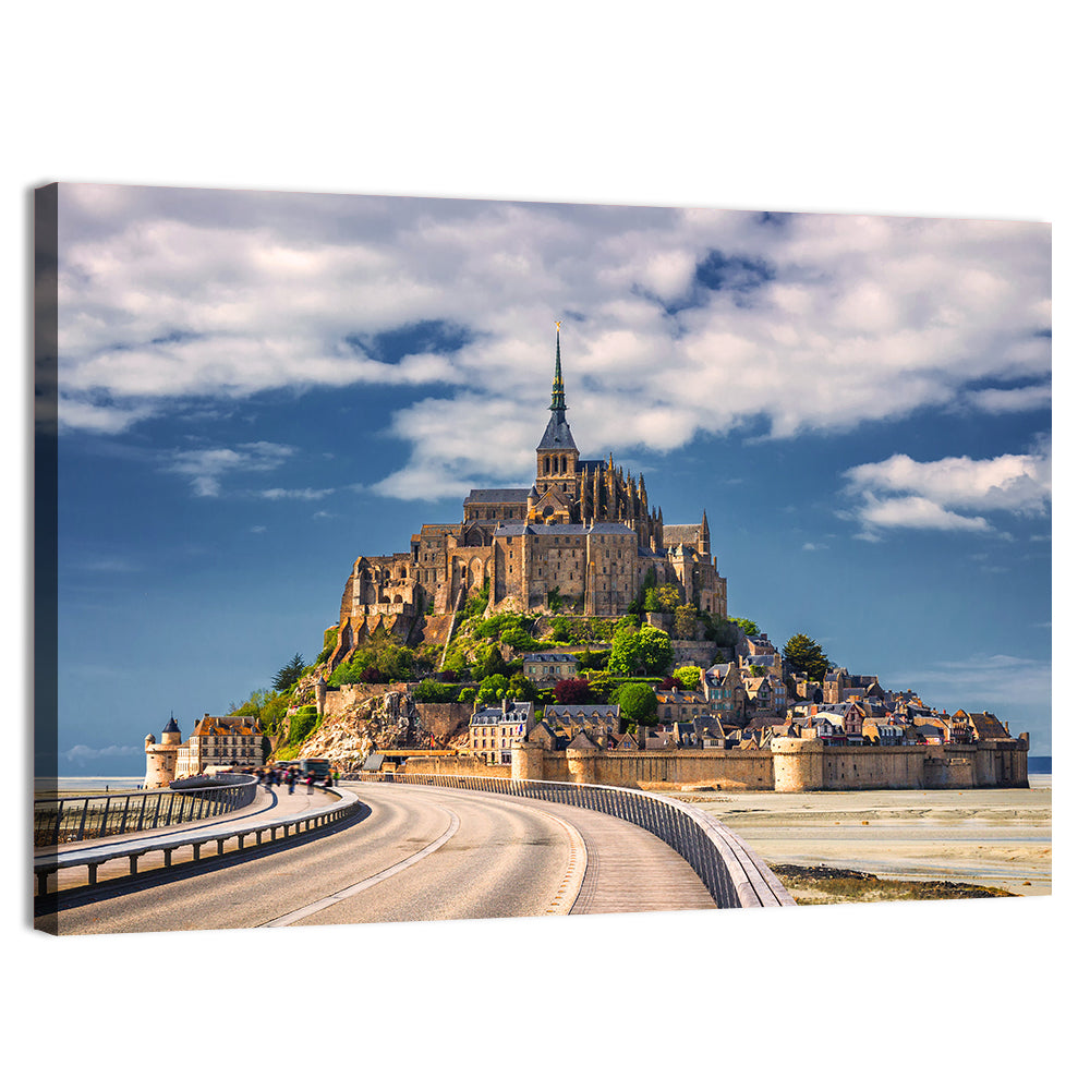 Mont Saint-michel at Low Tide Wall Art, canvas print, landscape