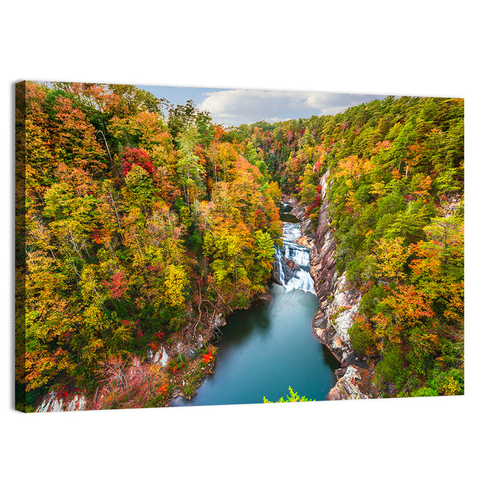 Tallulah Gorge Waterfall Wall Art as a canvas print
