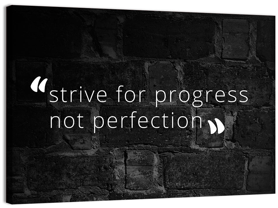 Strive for Progress Brick Typography Wall Art, canvas print, landscape