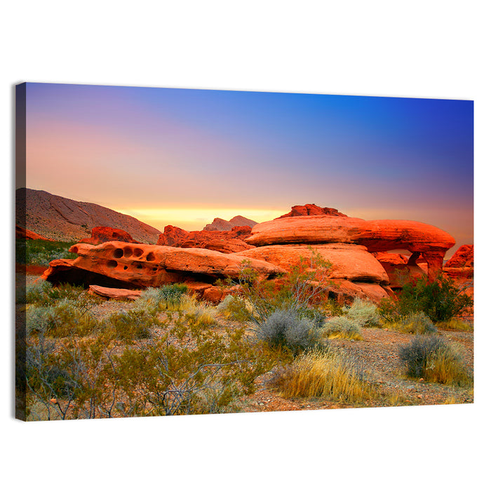 Red Rock Canyon Sunset Wall Art as a canvas print