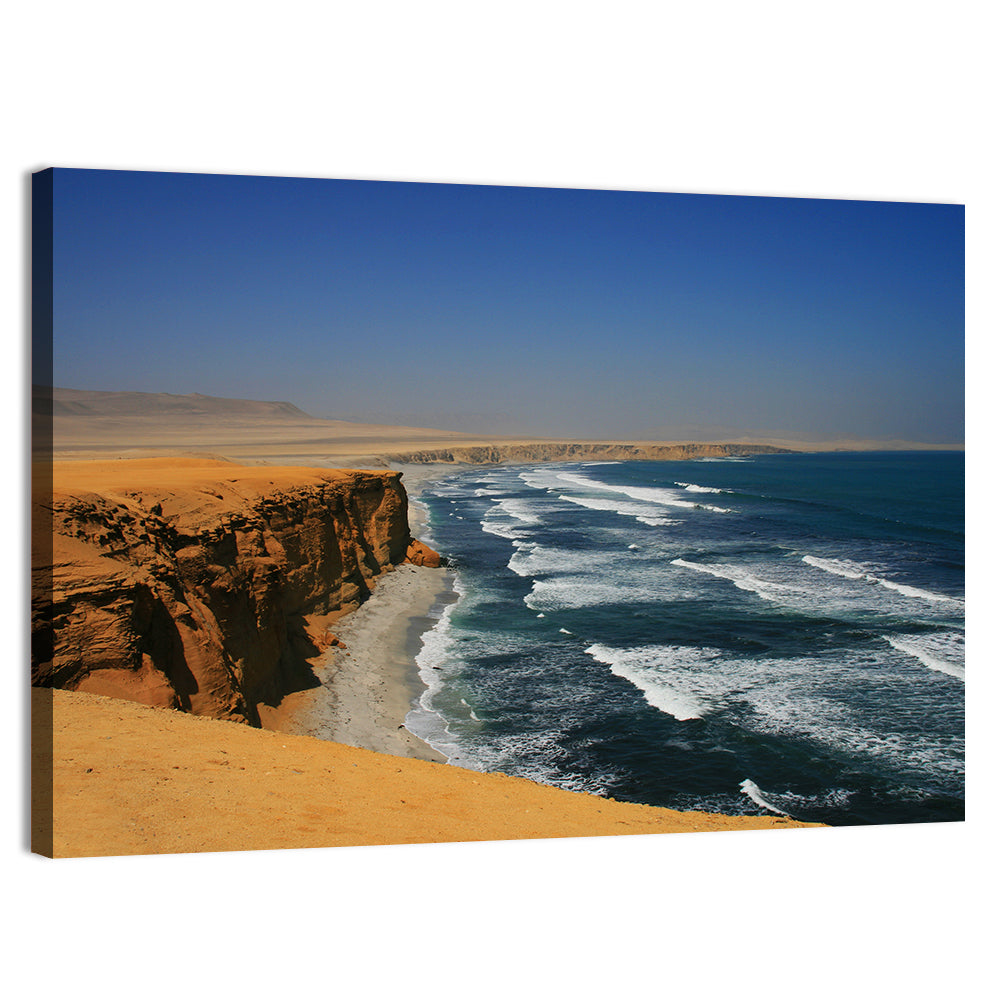 Red Cliffs of Paracas Wall Art, canvas print, landscape