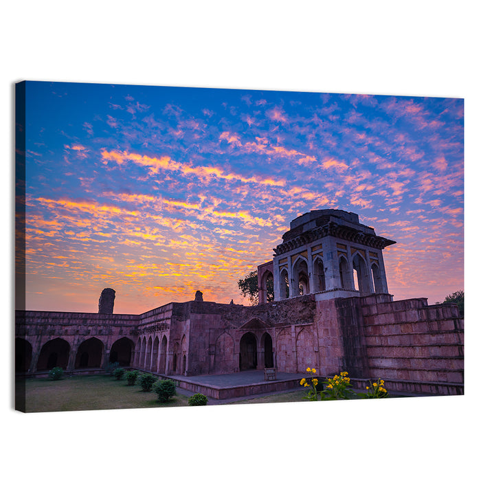 Ashrafi Mahal Sunset Wall Art as a canvas print