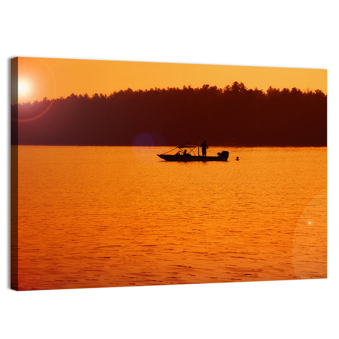 Lake James Sunset Wall Art as a canvas print