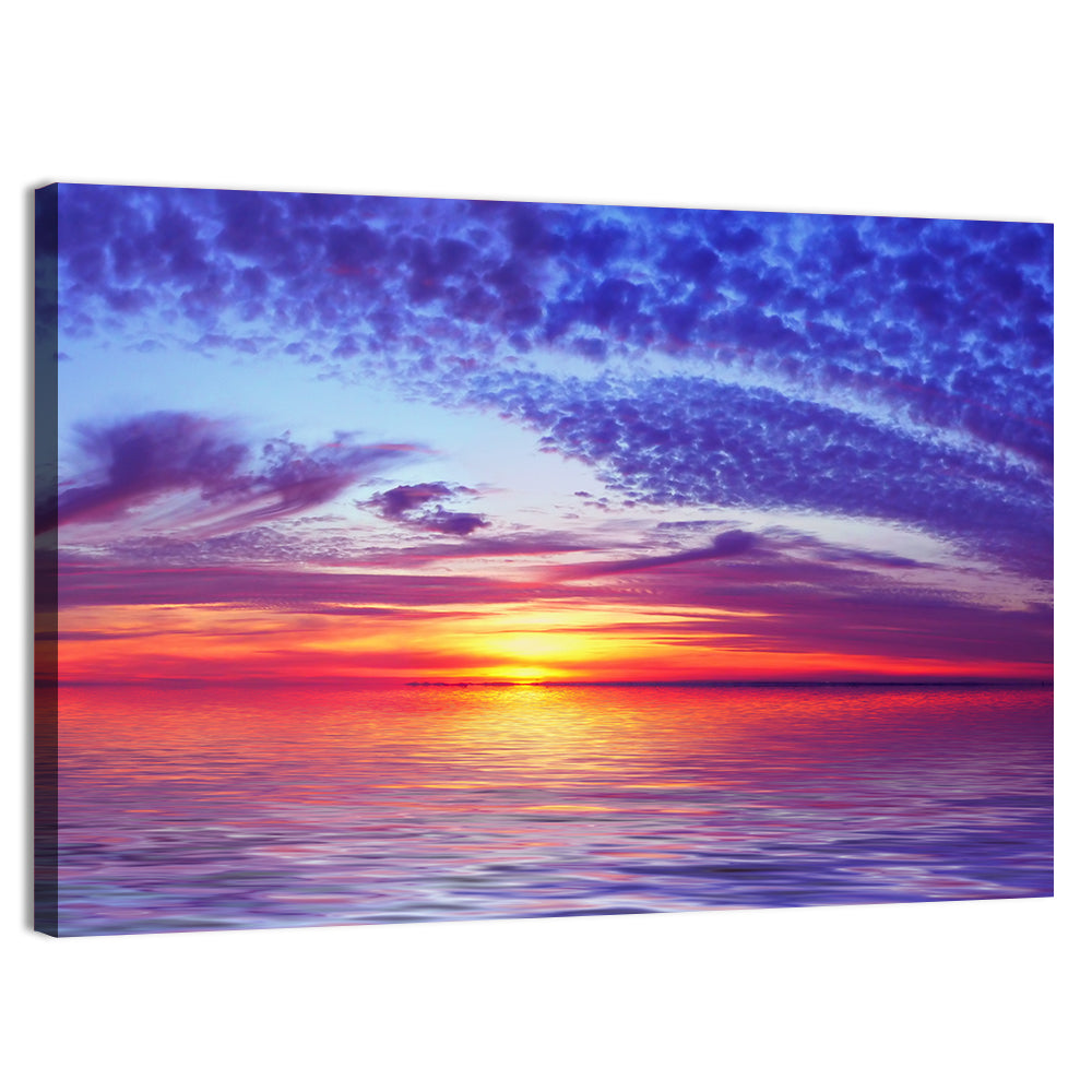 Bay Beach Sunset Wall Art, canvas print, landscape