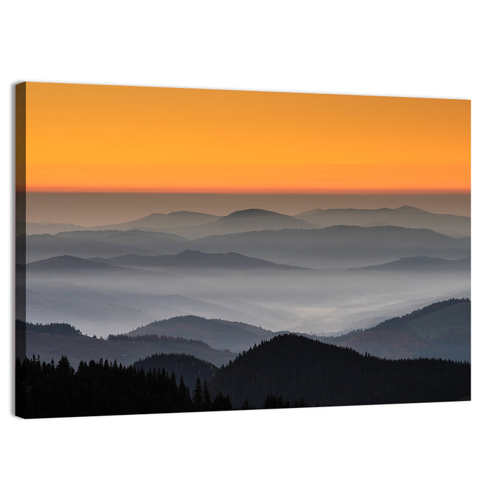 Rarau Mountains Sunrise Wall Art as a canvas print