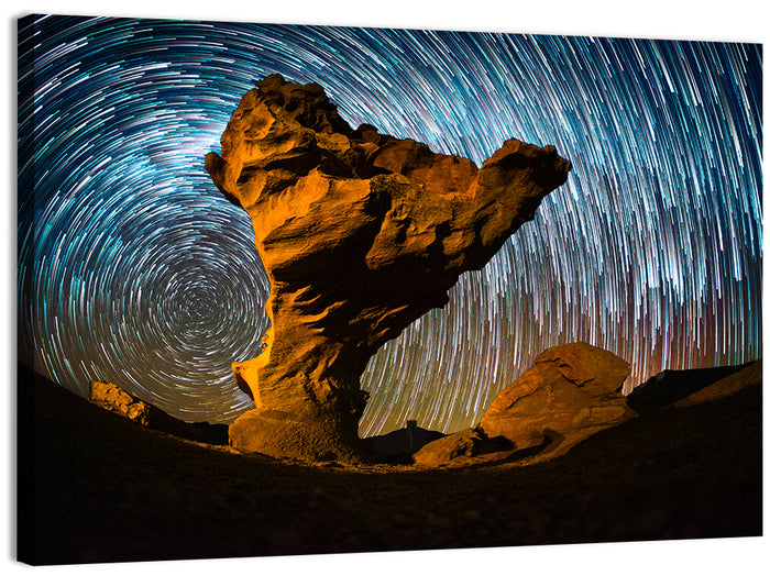 Arbol De Piedra Night Sky Wall Art as a canvas print