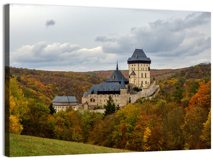 Karlštejn Castle in Autumn Forest Wall Art
