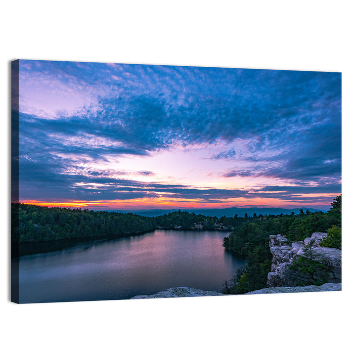 Lake Minnewaska Sunset Wall Art as a canvas print