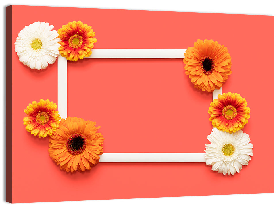 Handwritten Gerbera Greeting Wall Art, canvas print, landscape