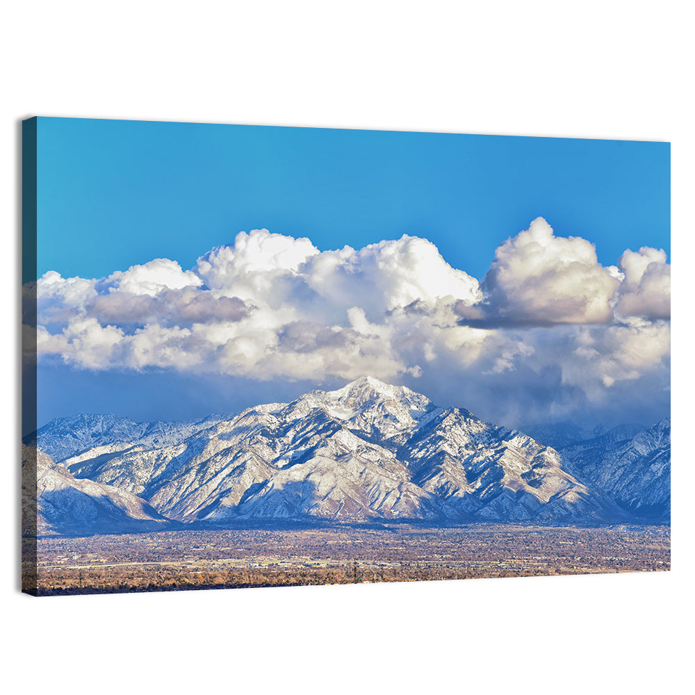 Wasatch Snow Capped Peaks Wall Art, canvas print, landscape