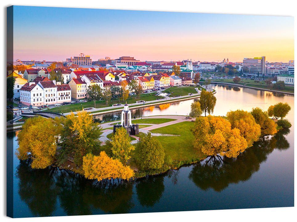 Minsk Island of Tears Golden Dusk Wall Art, canvas print, landscape