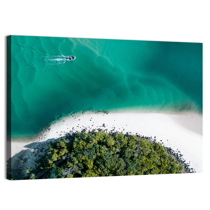 Clam Beach Aerial View Wall Art as a canvas print