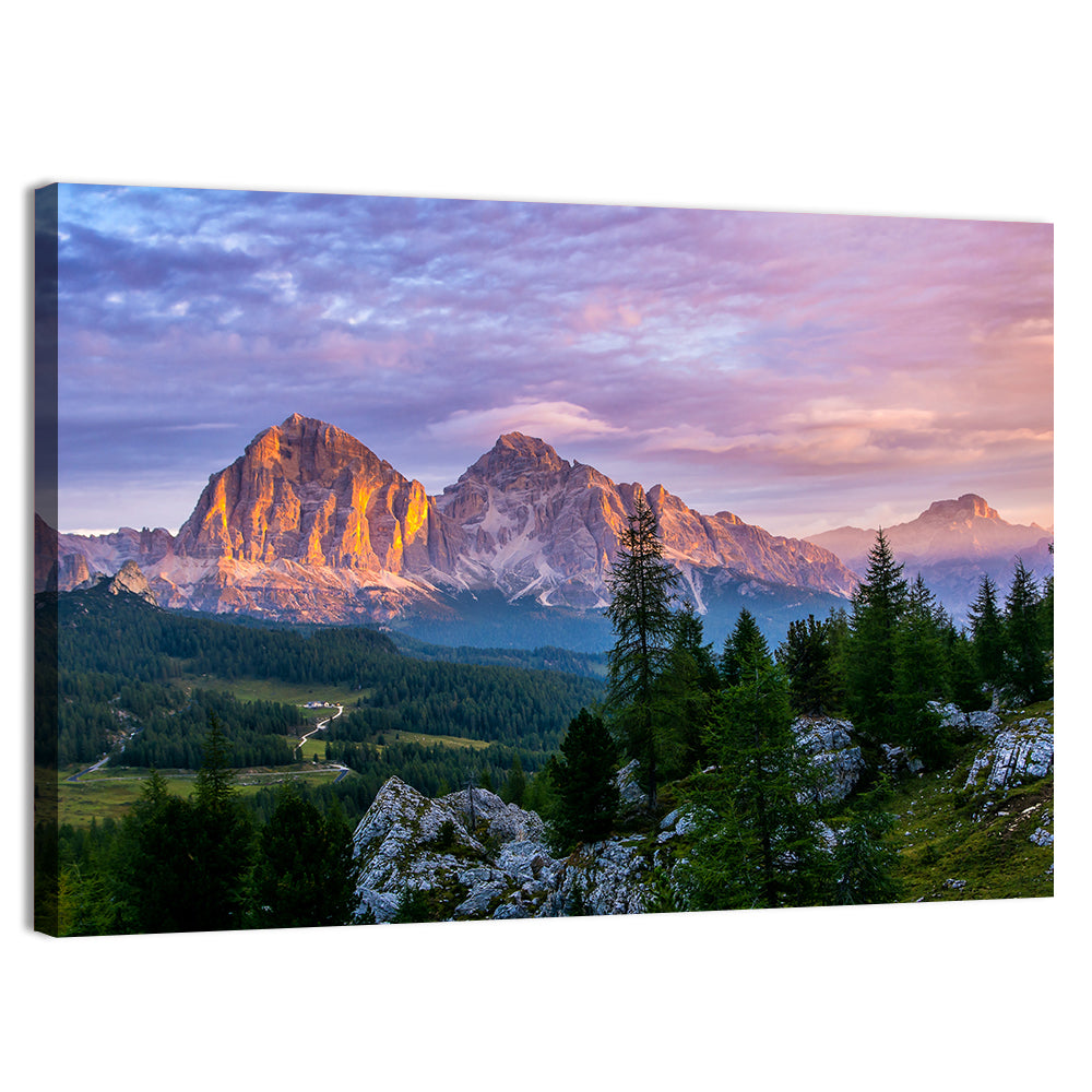 Cortina Dolomites Golden Hour Wall Art, canvas print, landscape