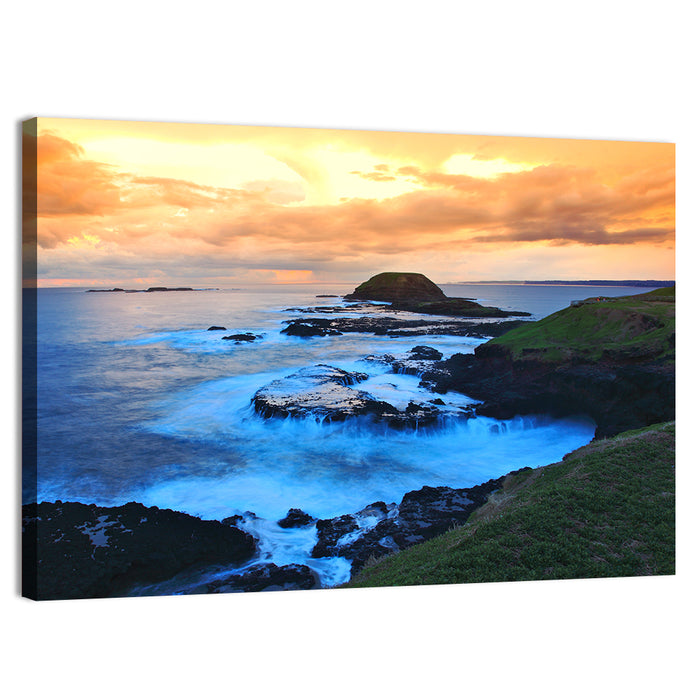 Phillip Island Cliffs at Sunset Wall Art as a canvas print